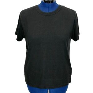 prAna T-Shirt Hemp Blend Sustainable Size M Black Short Sleeve Crew Neck Tee